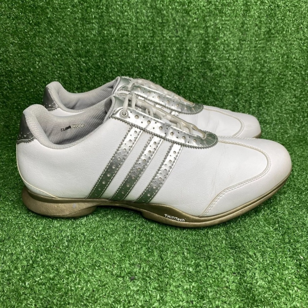 Adidas Shoes Driver Val Golf Cleats Sneakers Womens White Leather 671310 Size 10